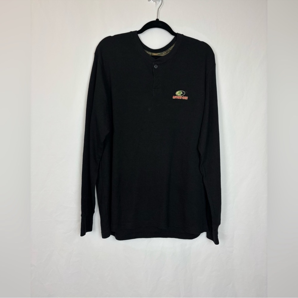 Mossy Oak black Long Sleeve Thermal Waffle Shirt MENS  Size XLarge